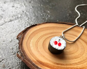 GiftJewelryShop Bronze Retro Style I Heart Sushi Rolls Flower Pendant Charm Necklaces #22 GiftJewelryShop Bronze Retro Style I Heart Sushi Rolls Flower Pendant Charm Necklaces #22