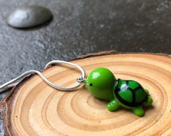 Cute 3D Green Sea Turtle Necklace