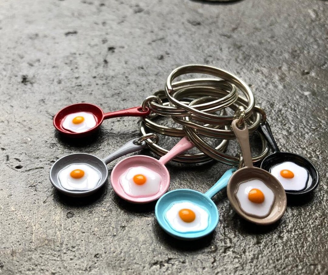 Fried Egg and Frying Pan Key-ring | 3D | Breakfast | Brunch | Food ...