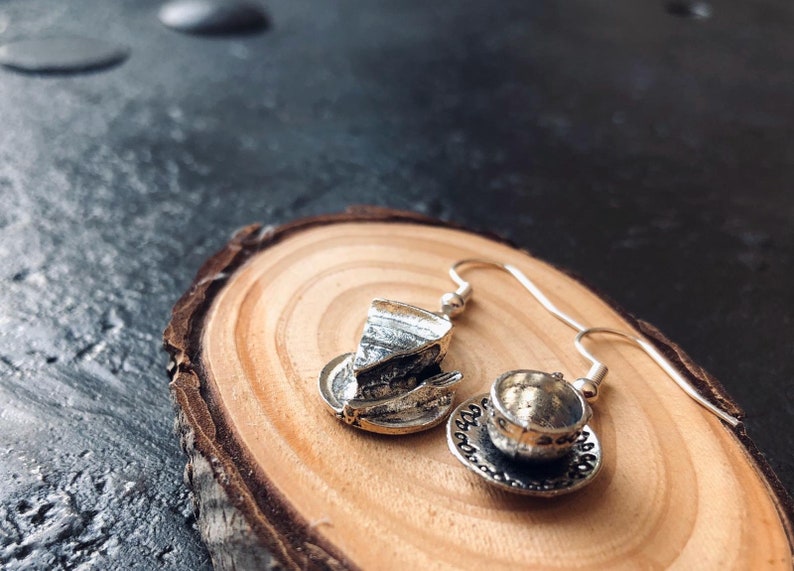 Tea and Cake Afternoon Tea Themed earrings Cup and Saucer Etsy