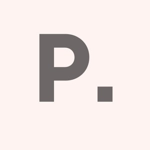 May include: A gray letter P with a gray square to the right of it.