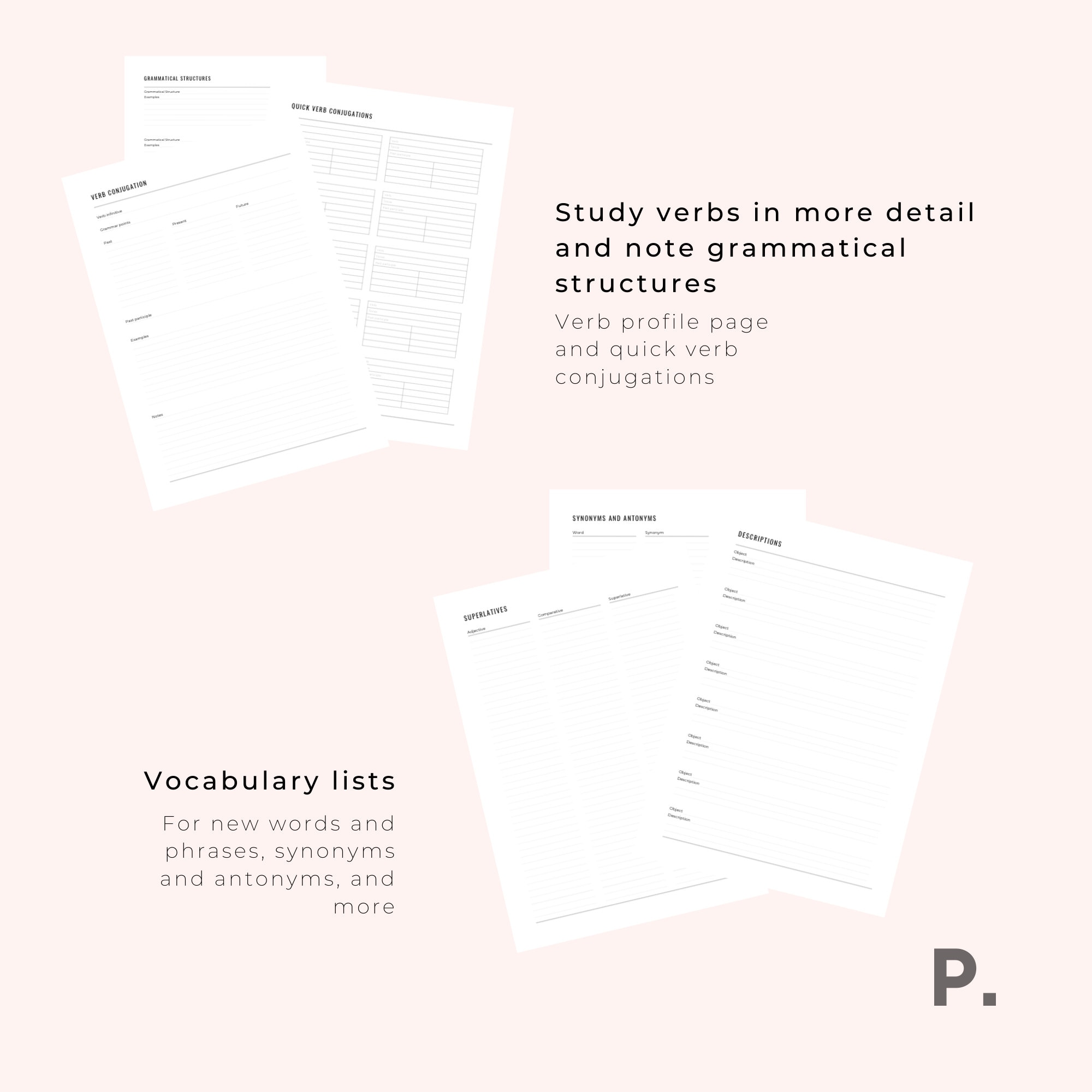 Language Study Guide Printable Planner Workbook 21 Pages PDF - Etsy