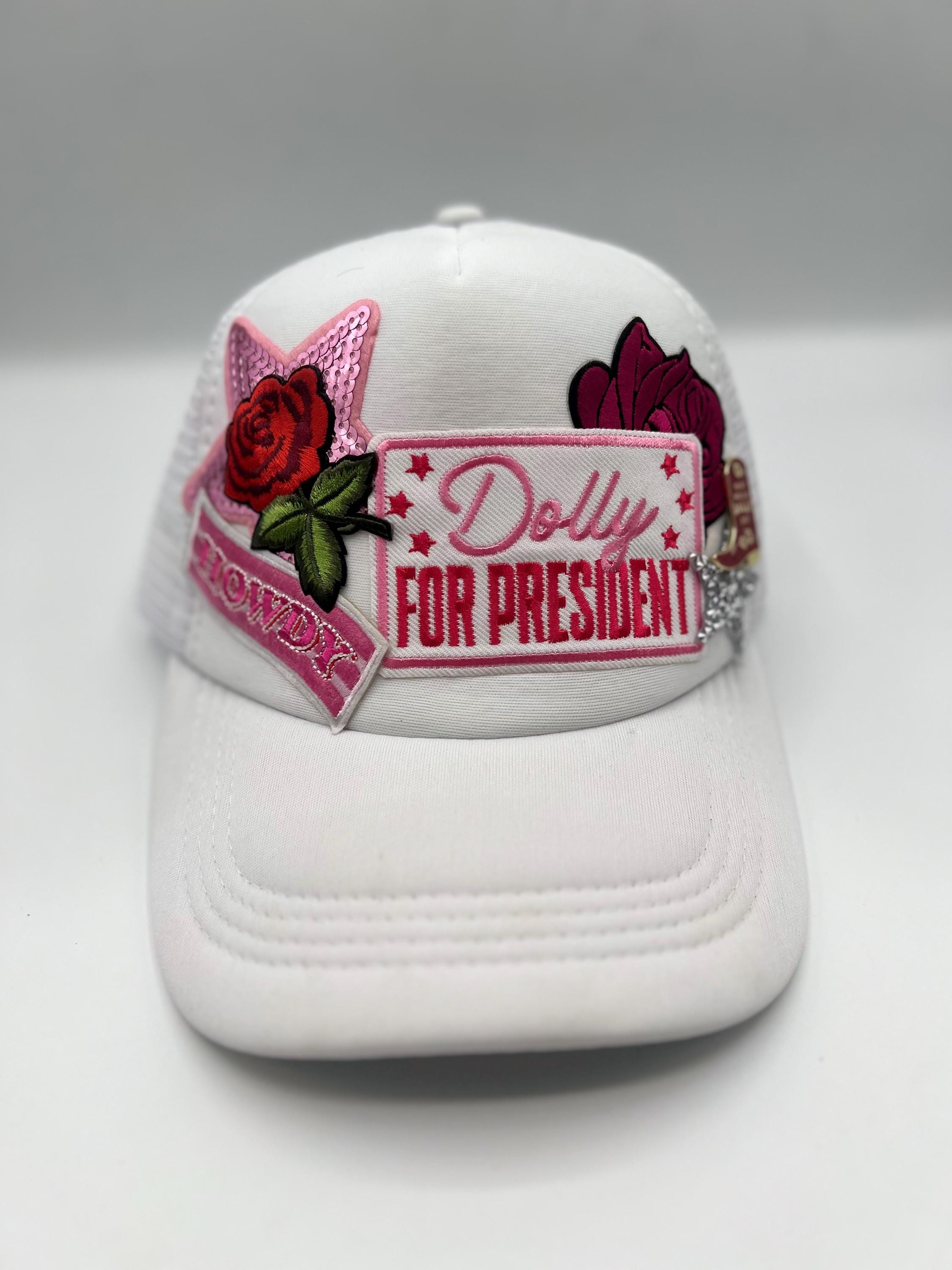 White Dolly for President trucker hat