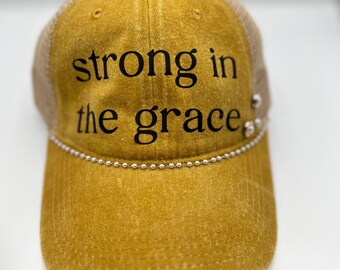 Yellow Strong in the grace baseball cap