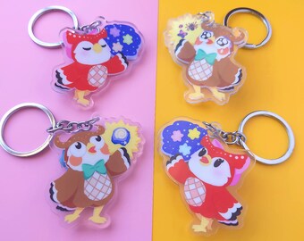 ACNH Blathers and Celeste 2" Double-Sided Acrylic Charms [SALE]