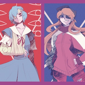 Asuka & Rei 11&quot;x17&quot; Poster Prints