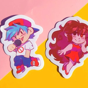 Friday Night Funkin' BF & GF Matte Vinyl Stickers