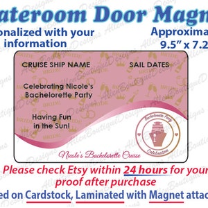 Bachelorette/Sweet Sixteen Stateroom Magnet / Cruise Magnet / Cruise Door Decorations / Cruise Door Magnets/ Bachelorette Party / Sweet 16