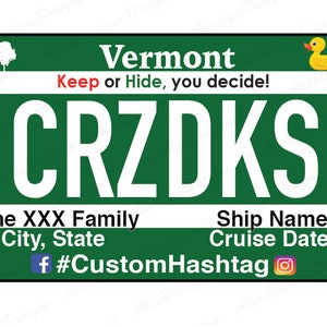 Vermont License Plate / Cruise Duck Tags / Customized with your Personal Information / Cruising Ducks / Duck Tag zdjęcie 1