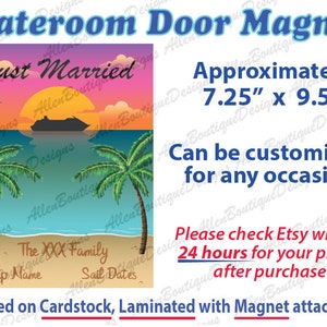 Sunset Beach Stateroom Door Magnet / Special Occasion Cruise Magnet / Cruise Door Decorations / Cruise Door Magnets/Honeymoon/Wedding