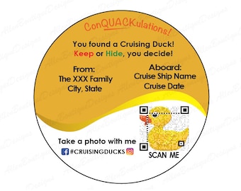 Médailles personnalisées pour canard de croisière avec code QR (téléchargement numérique)