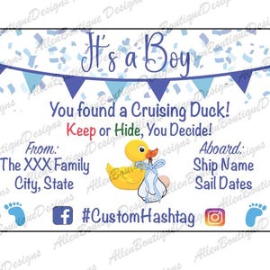Etiquetas de patito para bebé Etiquetas de patito personalizadas: Tema Revelación de género / Es un niño / Es una niña Personalizadas con su información personal