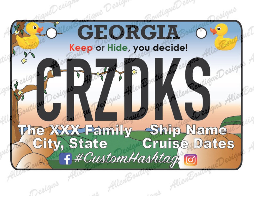 License Plate / Cruise Duck Tags / Customized With Etsy
