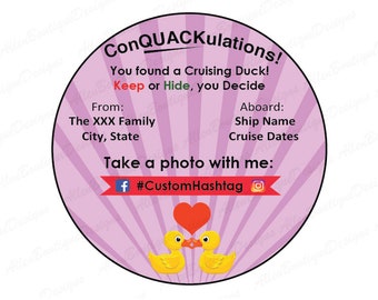 Custom Love Theme Duck Tags: Personalized Cruise Ducks (Digital Download)
