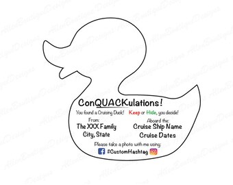 Etiquetas de pato personalizadas: Crucero temático / Personalizadas con su información personal
