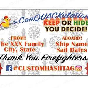 Customized Duck Tags: Thank you Firefighters / Customized with your Personal Information