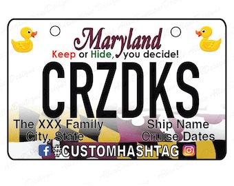 Custom Maryland License Plate Cruise Duck Tags (Digital Download)