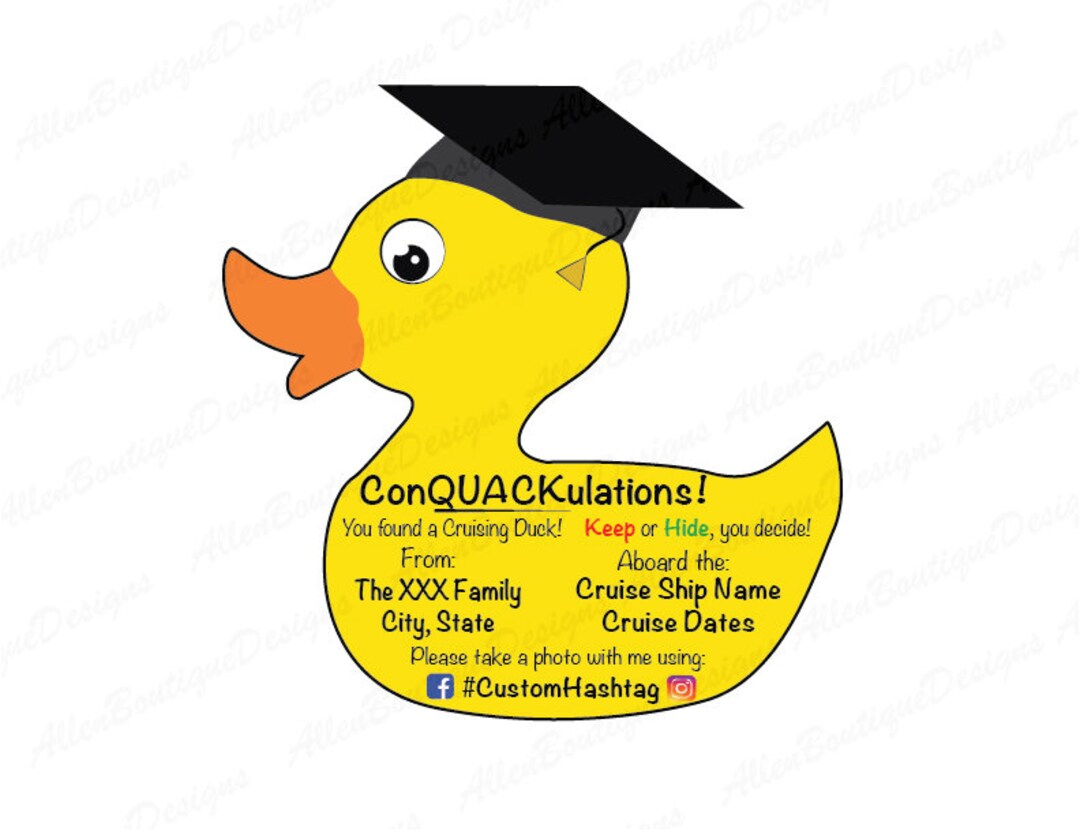 Graduation Customized Duck Tags Theme Graduation / Customized Etsy