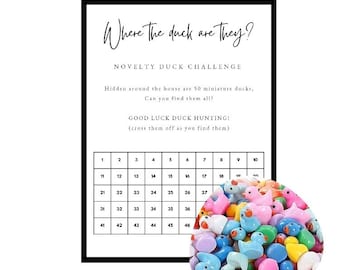 Novelty Duck Game Fun Joke Stocking Filler Family Hide the ducks Scavenger Hunt Miniature