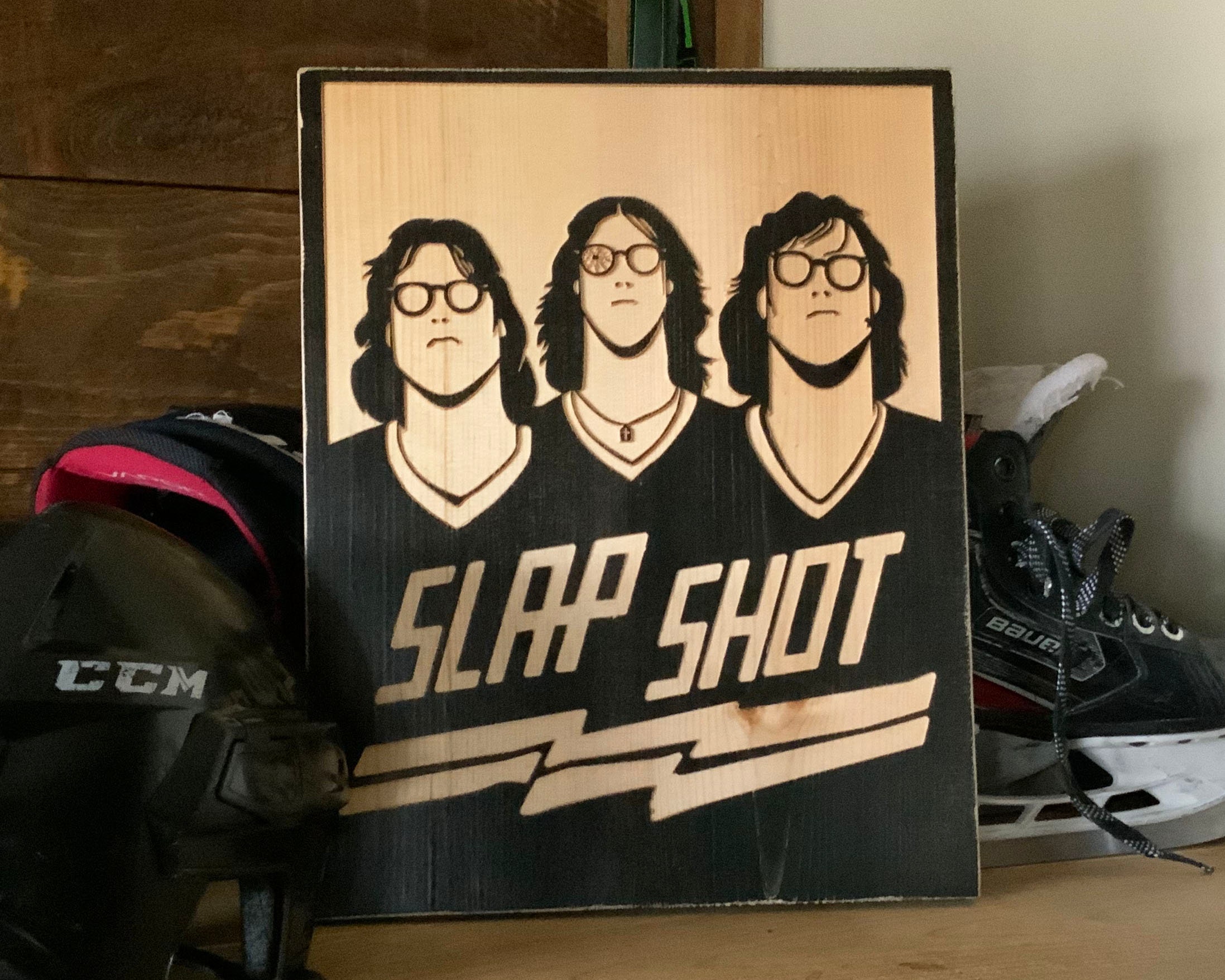 Buy the Hanson Brothers Old Time Hockey Sweatshirt Hoodie - Slap Shot