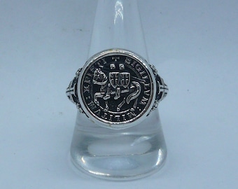 Anello Templari Anillo Caballero Templario en plata de ley maciza anello en argento 925 millesimi