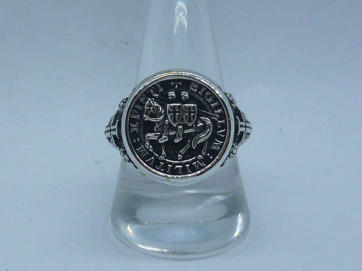 Anello Templari Knight Templar ring in solid sterling silver anello in argento 925 millesimi