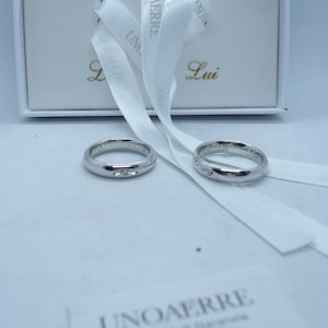 Wedding bands couple in 925 sterling silver and diamonds coppia di fedi in argento 925 e diamanti