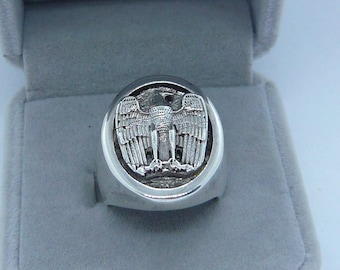 Ancient Roman Eagle ring in solid 925 sterling silver anello Aquila Romana in argento 925 millesimi