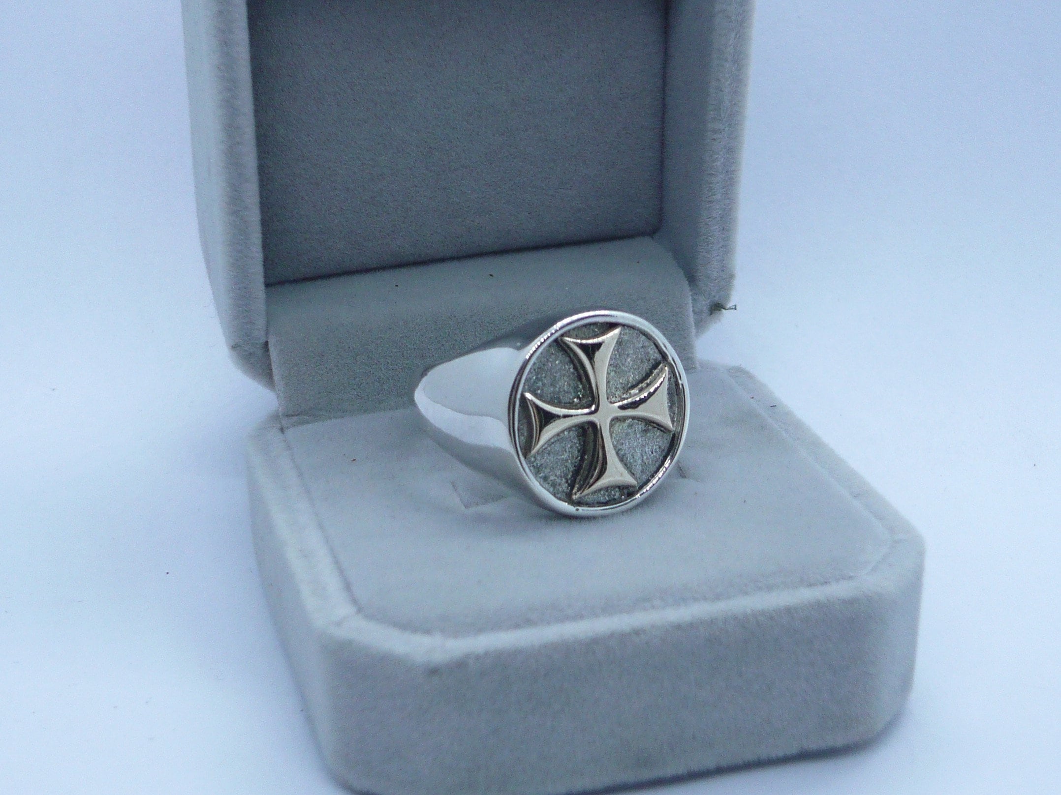 MALTESE CROSS ROUND CZ 925 STERLING SILVER BIKER JEWELRY GOTHIC RING Ma-r003 EBa - Foto 14