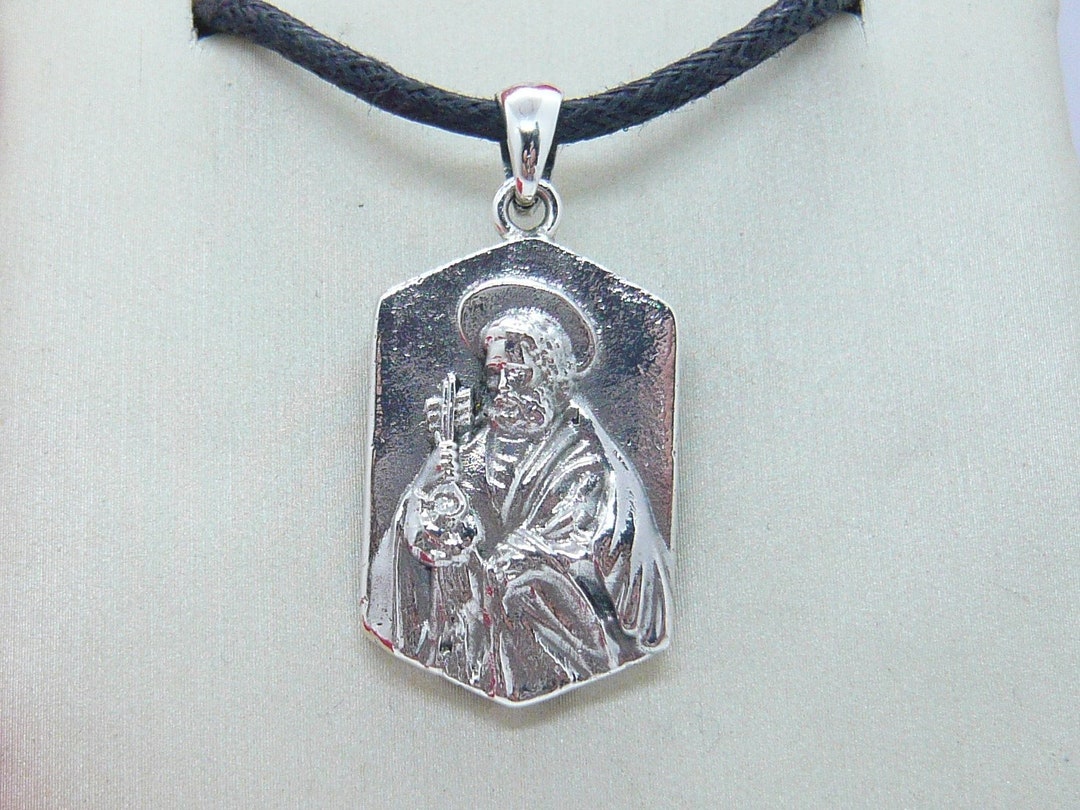 Saint Peter Pendant in 925 Sterling Silver San Pietro in Argento 925 Millesimi Pendente Etsy UK