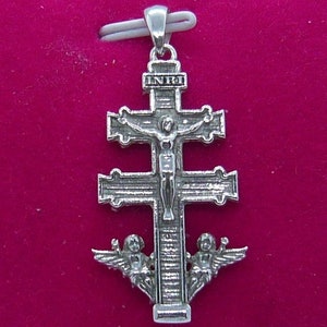Cruz de Caravaca en plata de ley 925 croce in argento 925 millesimi