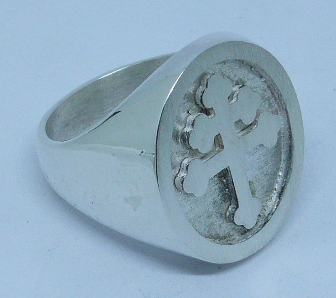 DAOCHONG Anello Croce Laterale In Argento 925: Fede, Speranza E Amore Al Dito! - 3