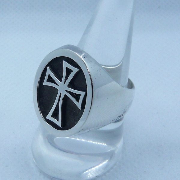 Teutonic Knights cross ring in solid sterling silver anello croce Teutonica in argento 925 millesimi