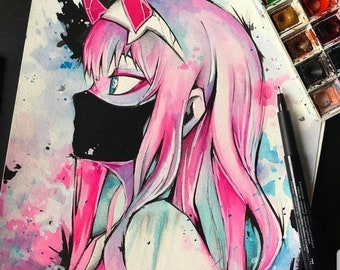 Zero Two Art Etsy