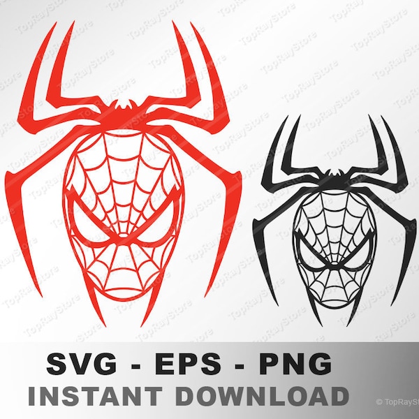 Spiderman svg, Spiderman face wire, Cutting Files,  Cricut,  Silhouette, SVG,  eps, png. Instant Download