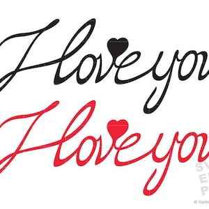 Love SVG, I Love You Svg, Calligraphic Text With Heart Svg, I Love You Quote Svg, Eps Png, Cut files