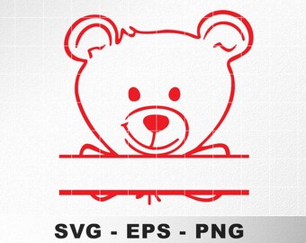 Download Split Bear Monogram Etsy