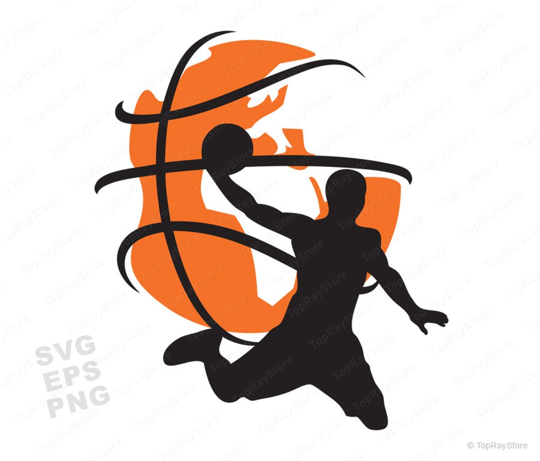 Basketball Player With Earth Svg Basketball Dunk Svg Etsy