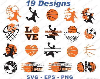 Basketball Bundle Svg, Basketball Dunk, Basketball Player Svg, Love basketball split Svg, Basketball decal, Basketball shirt Svg, Eps, Png