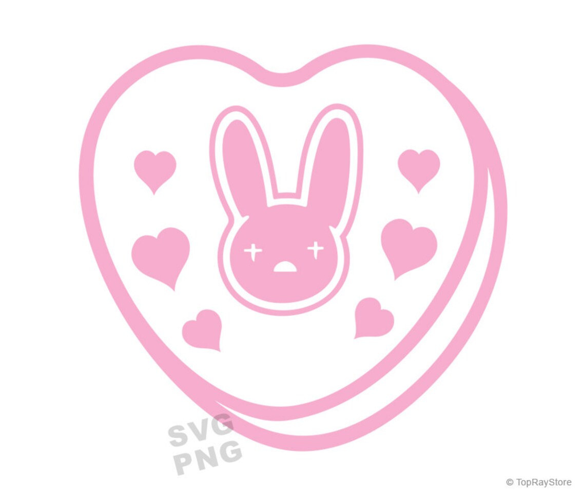 Bad Bunny SVG Bad Bunny Heart SVG Love Bad Bunny Logo SVG | Etsy Hong Kong