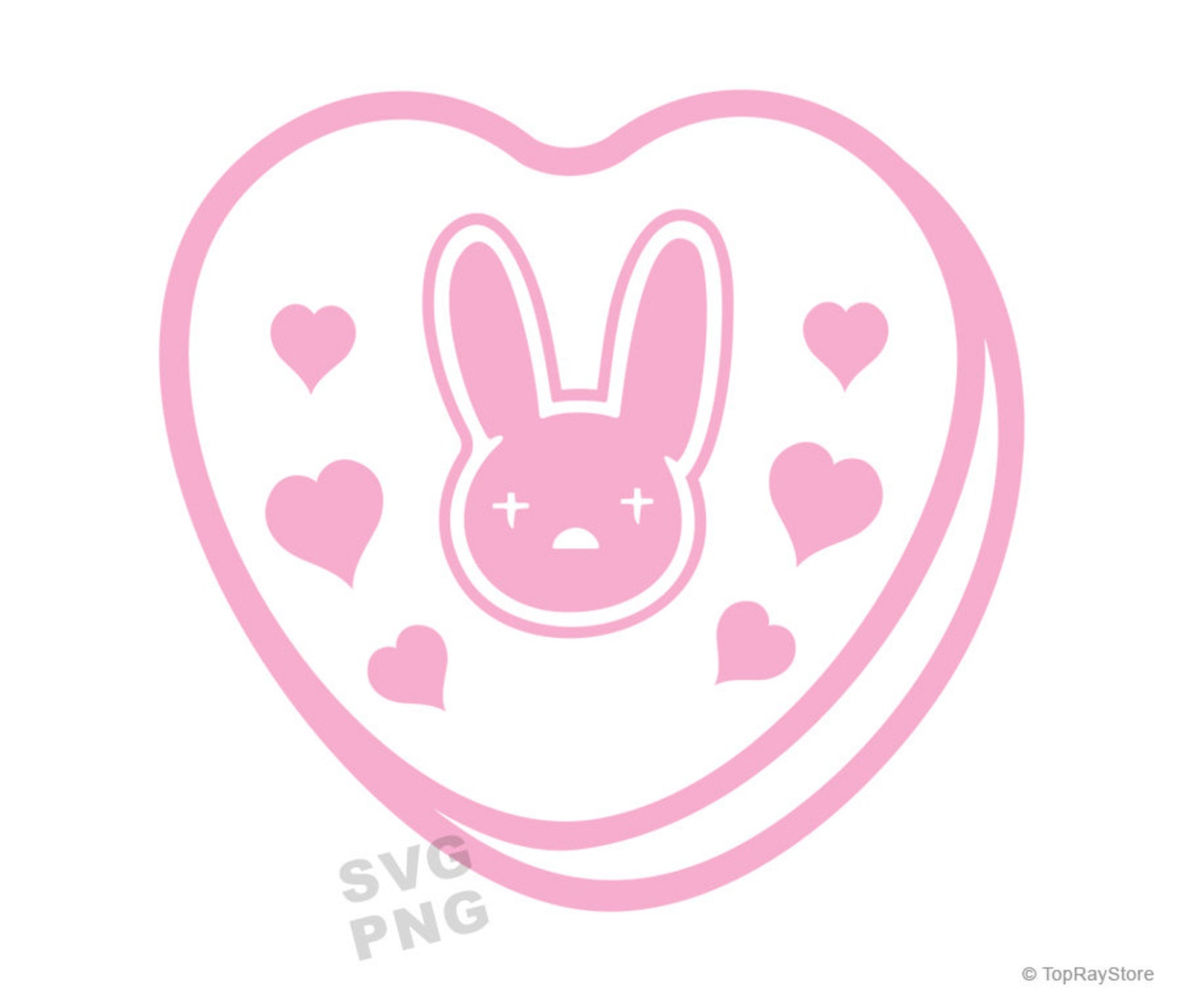 Bad Bunny SVG Bad Bunny Heart SVG Love Bad Bunny logo SVG | Etsy