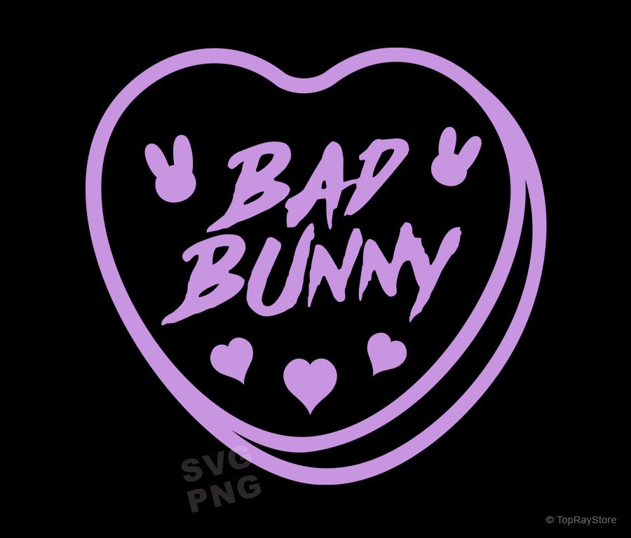 Bad Bunny SVG Bad Bunny Heart SVG Love Bad Bunny Logo SVG - Etsy