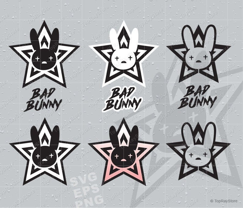 Bad Bunny SVG Bad Bunny Star SVG Bad Bunny Logo SVG El Etsy Canada