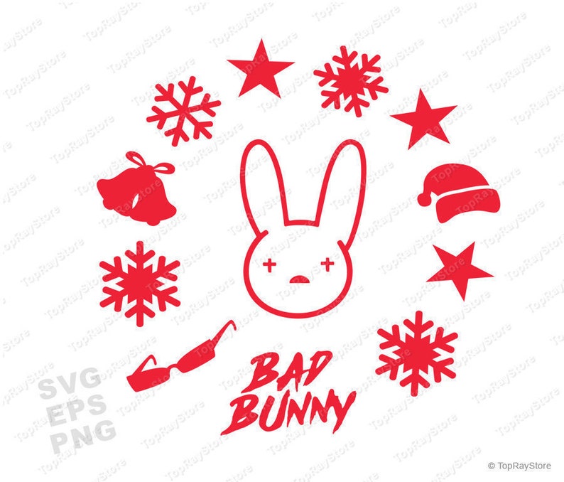 Bad Bunny SVG Bad Bunny Christmas SVG Xmas Bad Bunny Logo Etsy Canada