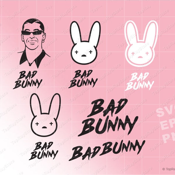 Bad Bunny SVG, bad bunny logo svg, bad bunny bundle svg, El Conejo Malo Svg, Eps, png