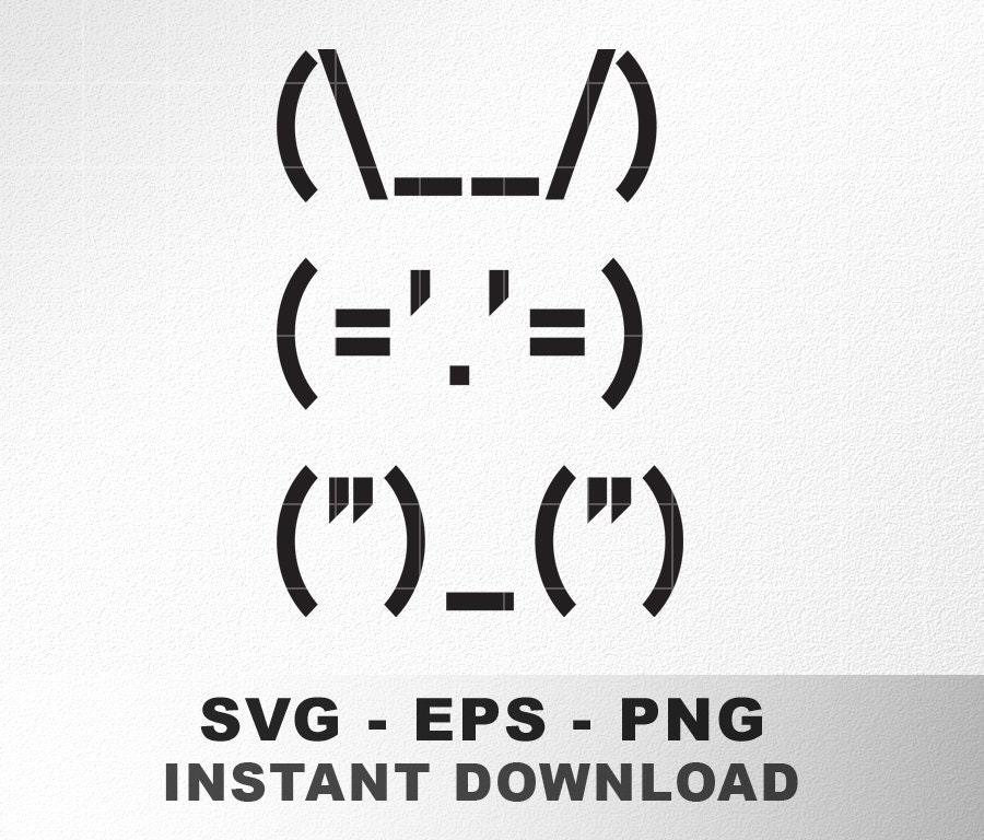 Ascii Bunny icons SVG, Ascii images SVG, ascii icons figures