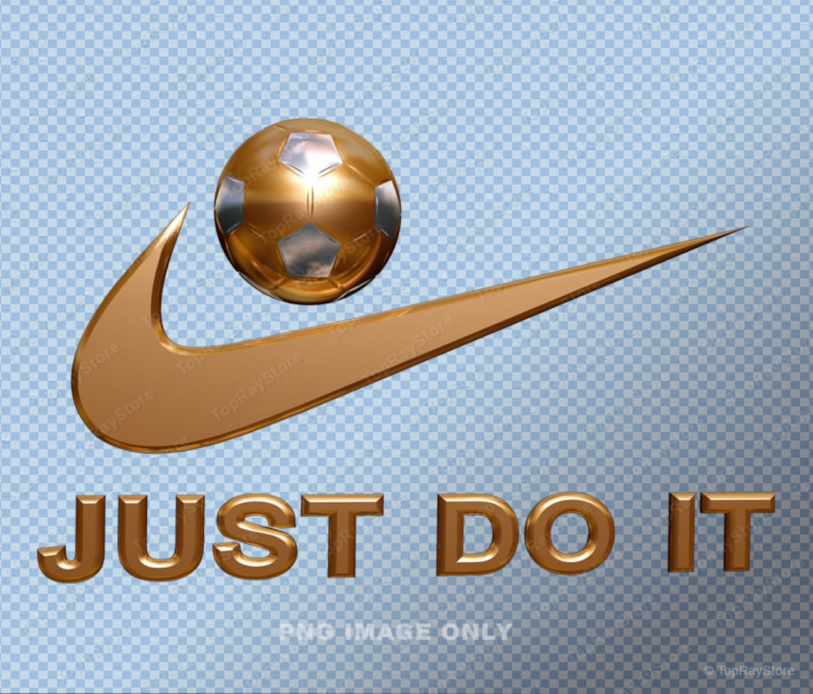 Just do it PNG Nike slogan/motto 3D Gold Soccer Ball Etsy