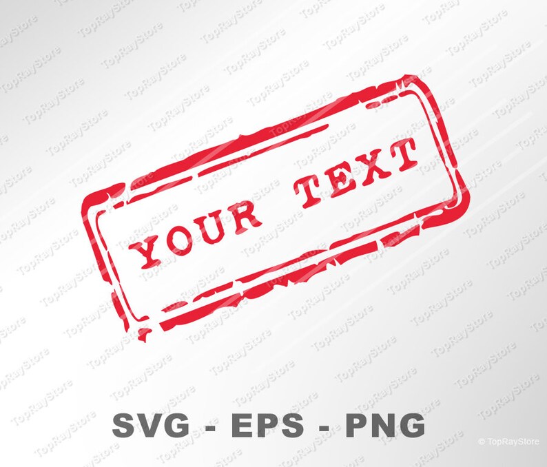 Custom Rubber Stamp Text SVG. Rubber stamp effect with your Etsy