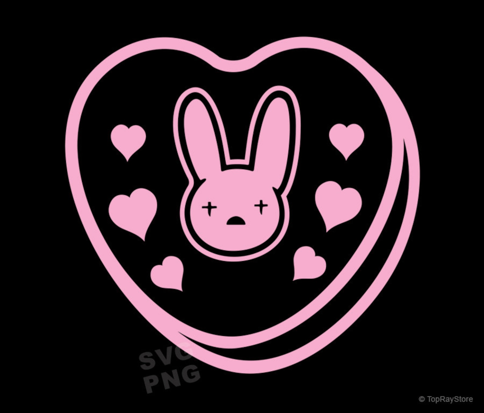 Bad Bunny SVG Bad Bunny Heart SVG Love Bad Bunny Logo SVG Etsy