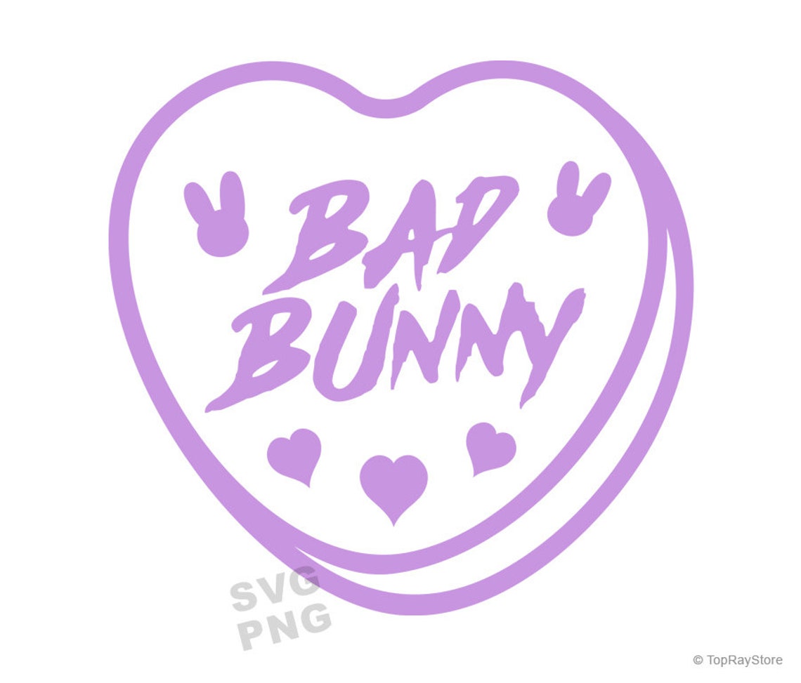 Bad Bunny SVG Bad Bunny Heart SVG Love Bad Bunny Logo SVG Etsy